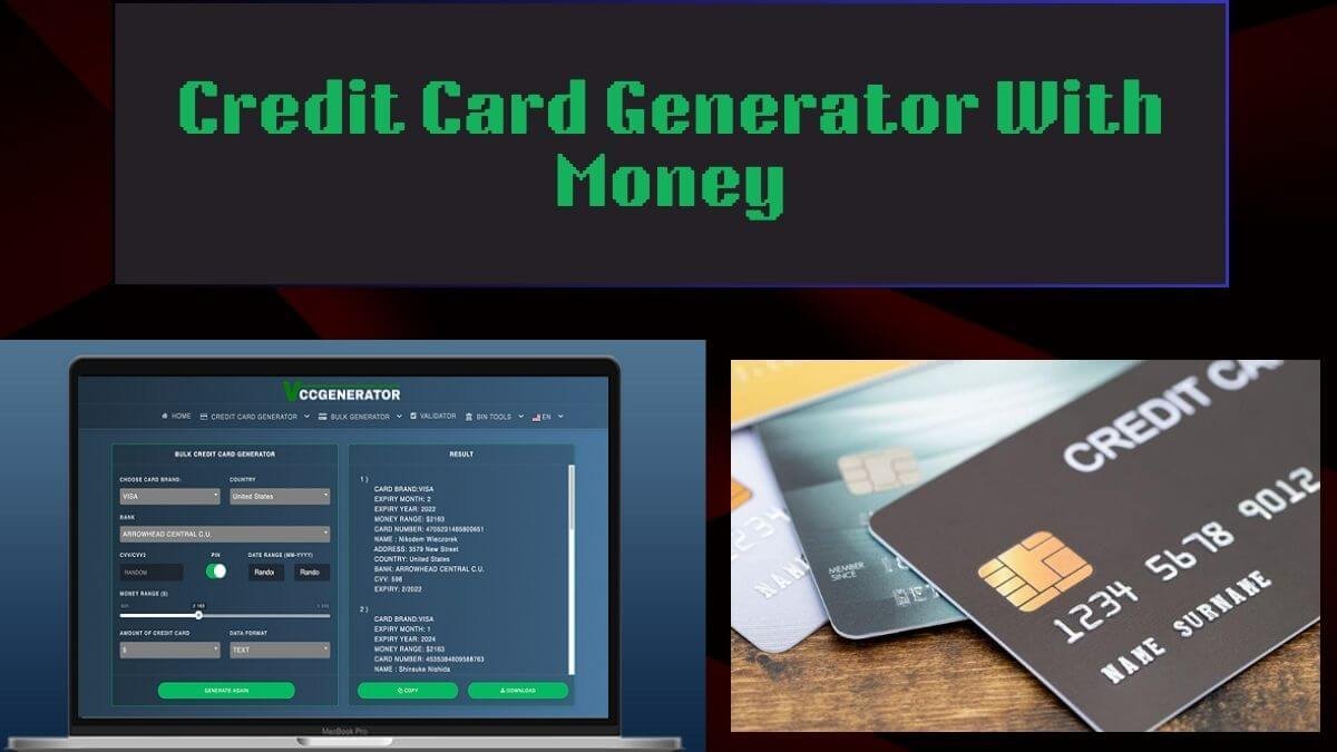 credit card generator with money